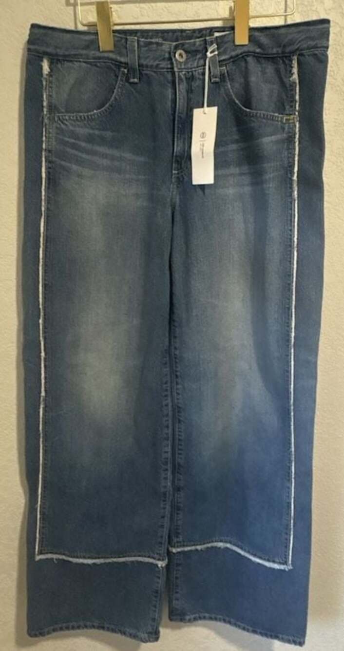 AG Jeans Adria Paneled Frayed Jeans